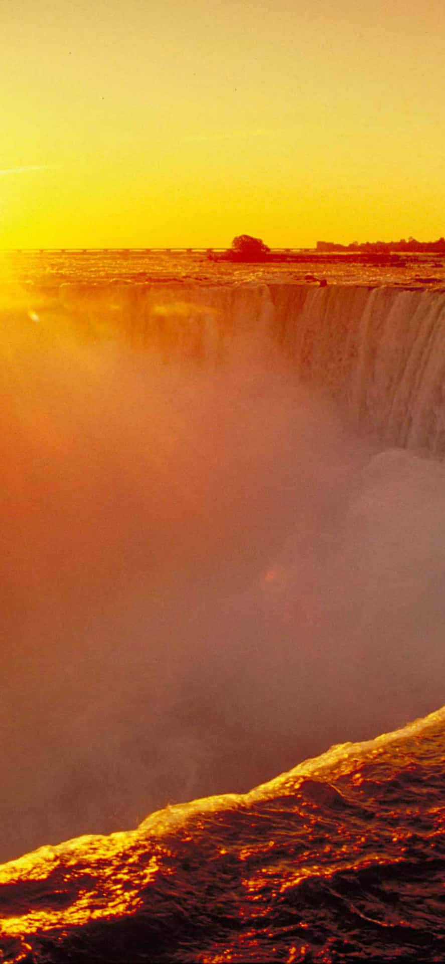 Solnedgångiphone X Niagarafallen Bakgrund.