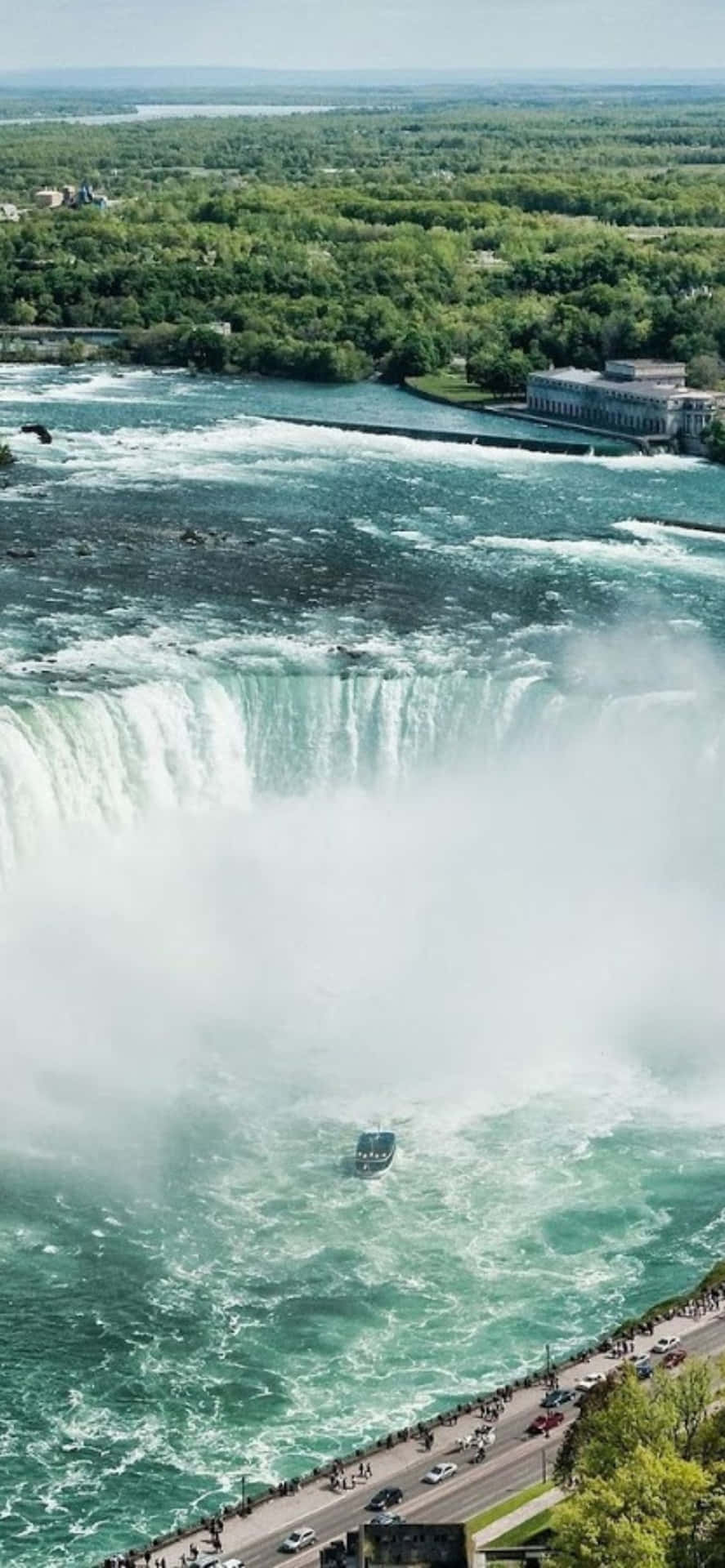iPhone X Top View Niagara Falls Background