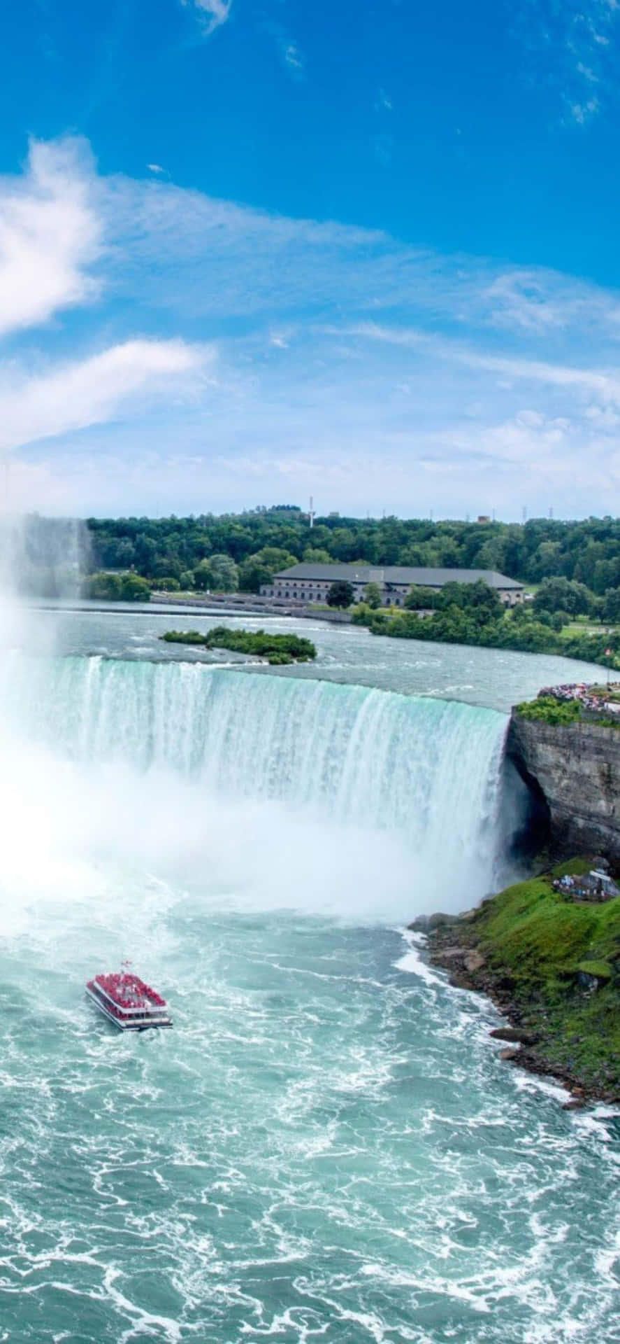 Iphonex-bakgrund Med Niagara Falls-klippor.