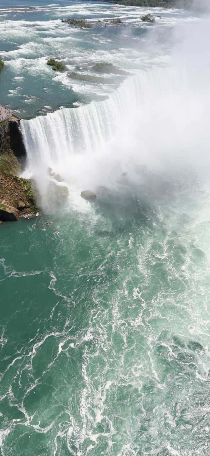 Iphonex Bakgrundsbild Med Stenig Niagara Falls.