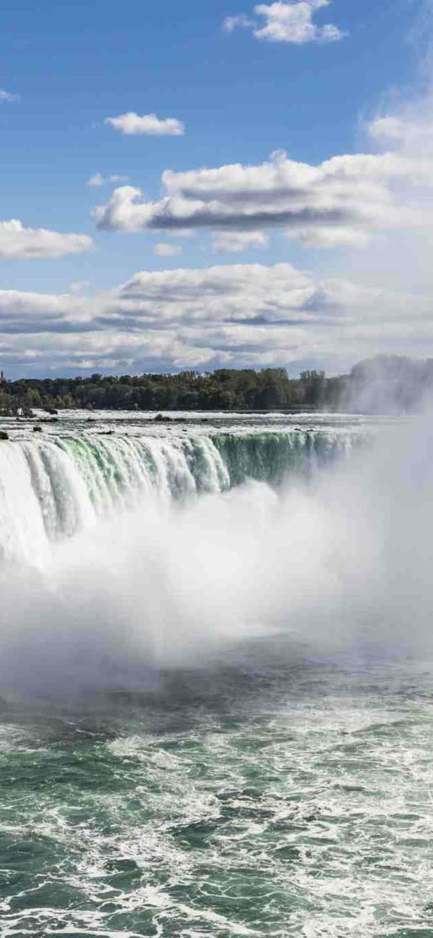 Iphonex Bakgrund Med Dimma Vid Niagara Falls.