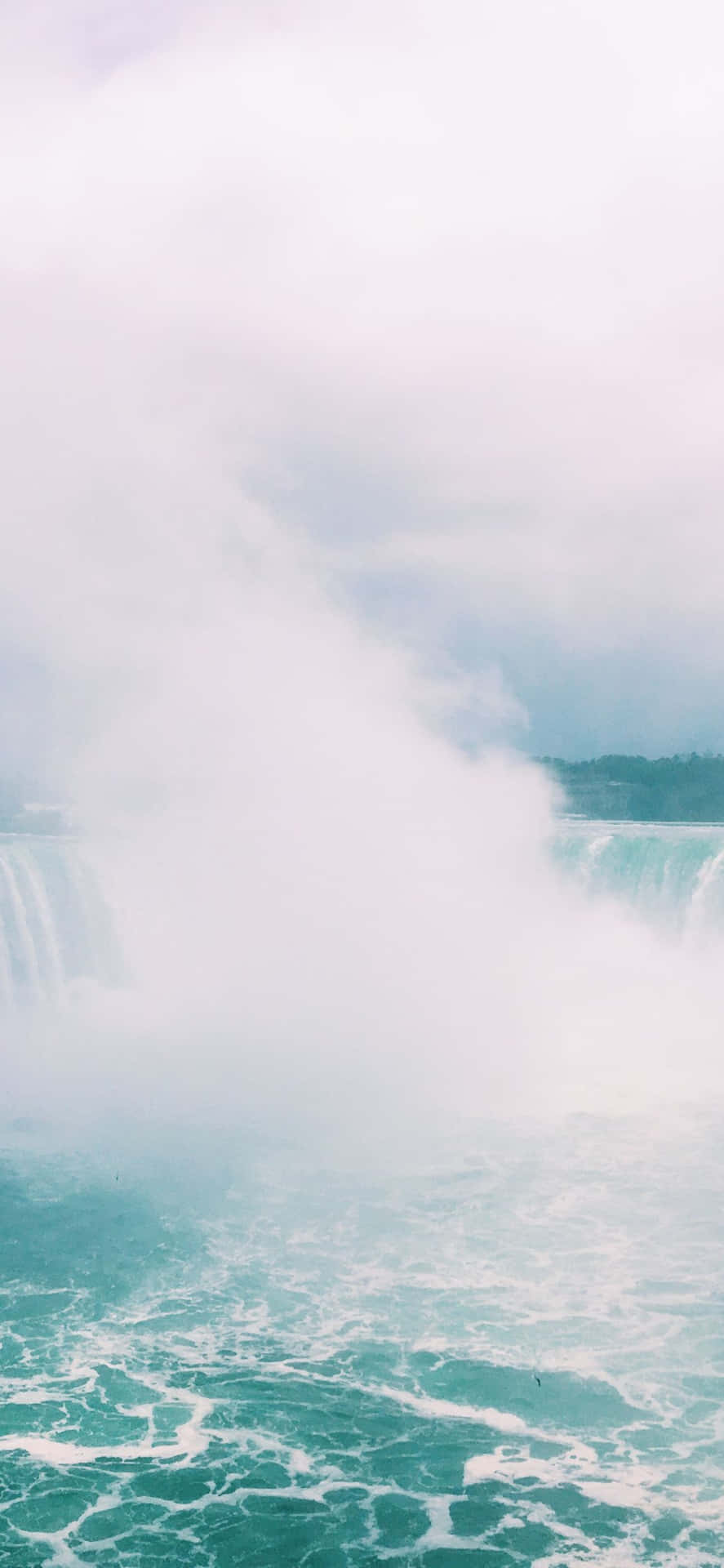 Iphonex Bakgrund Med Dimma Över Niagara Falls.