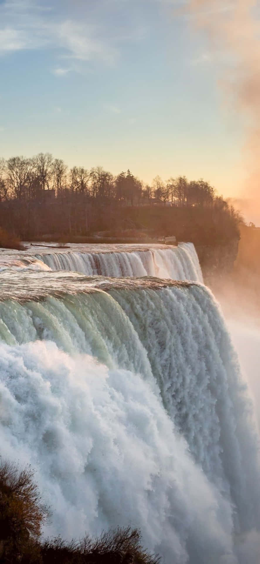 Iphonex Hintergrundbild Mit Den Touristenattraktionen Der Niagara Falls.