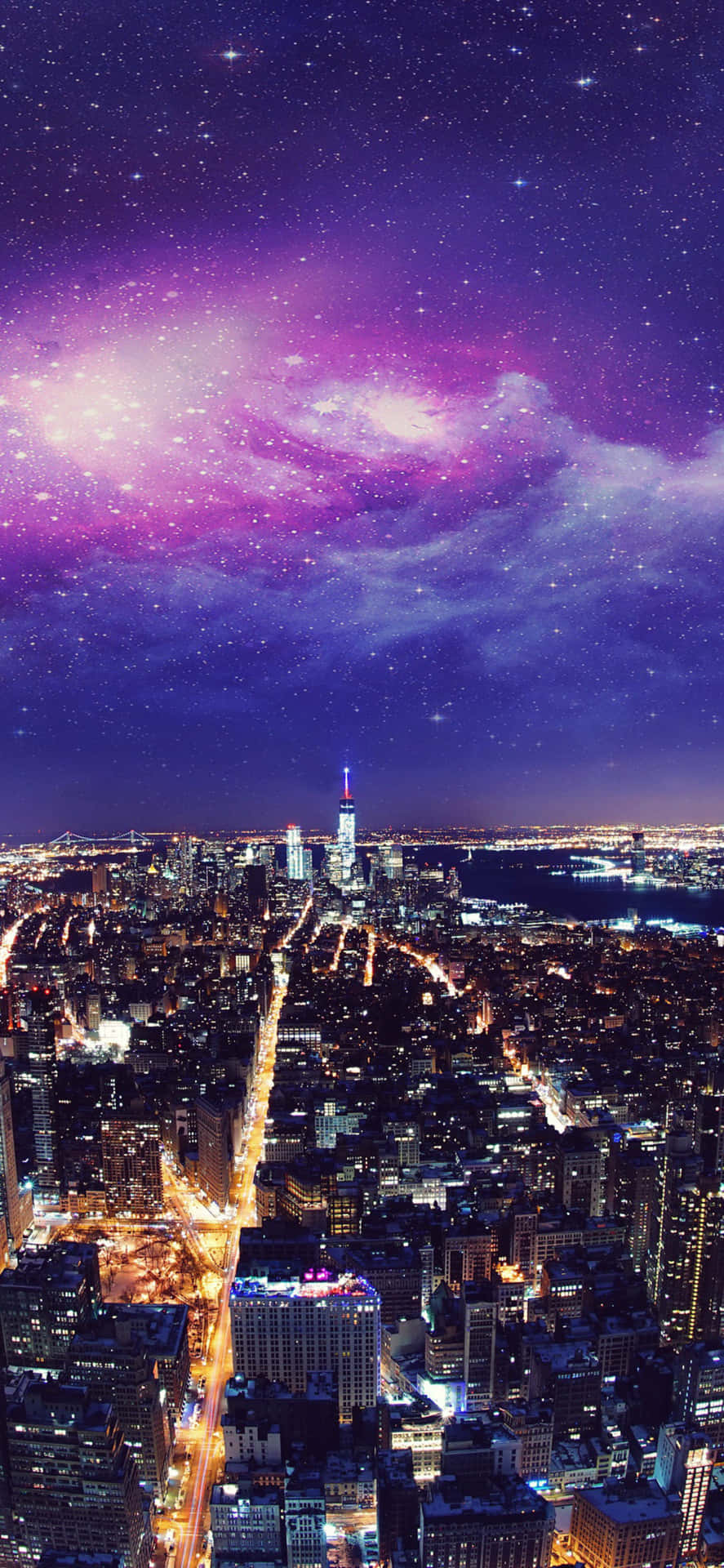 Iphonex New York Fantasy Art Bakgrundsbild.