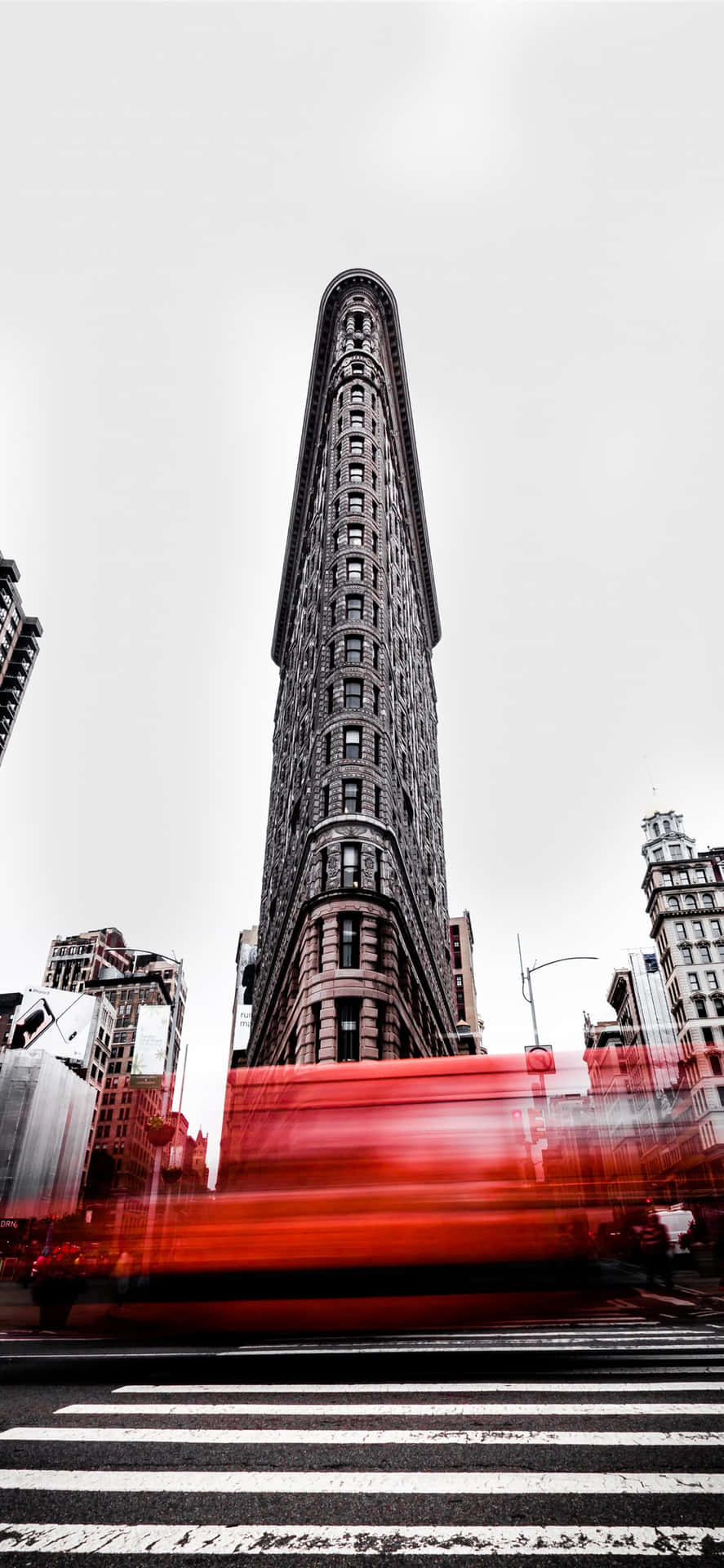 Sfondoiphone X Della Città Di New York Con L'edificio Flatiron