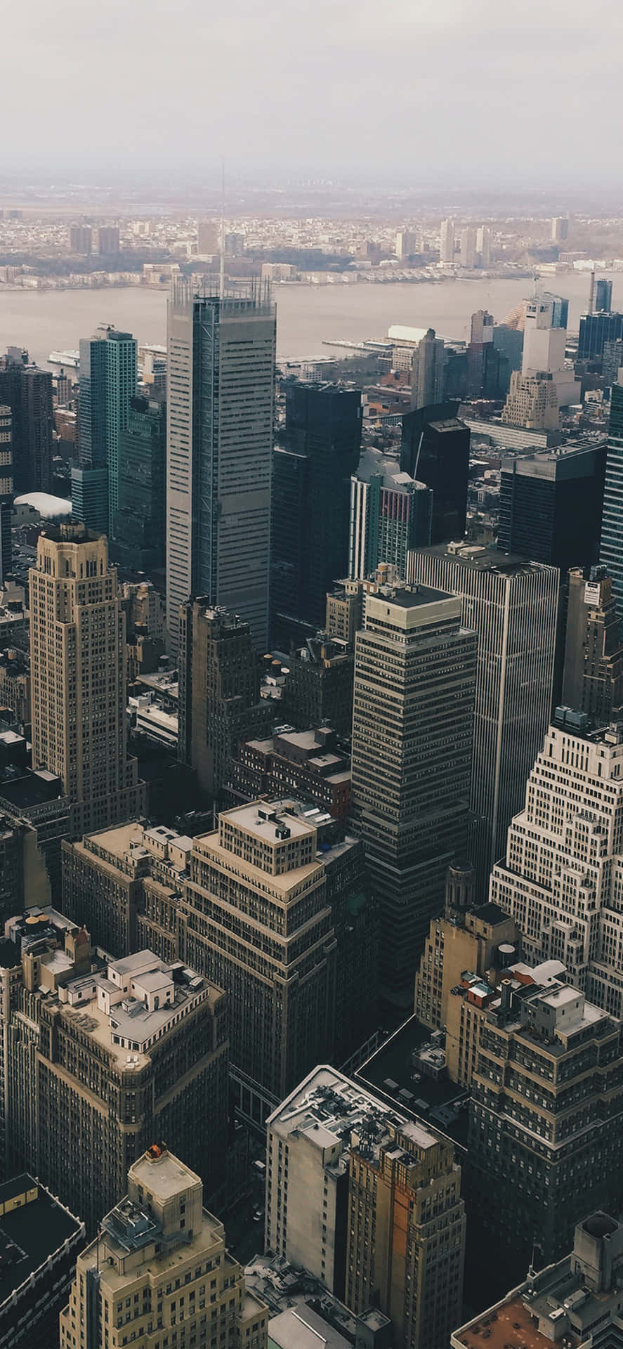 Iphonex Hintergrund Mit Grauen Gebäuden In New York City.