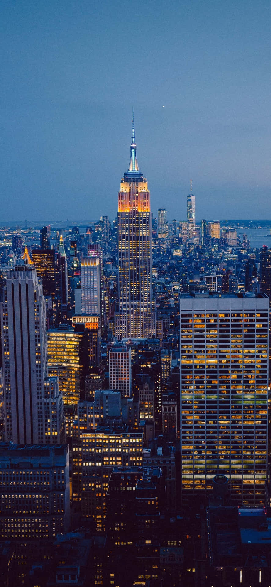 Sfondoiphone X Di New York City Con Luci Dell'empire State
