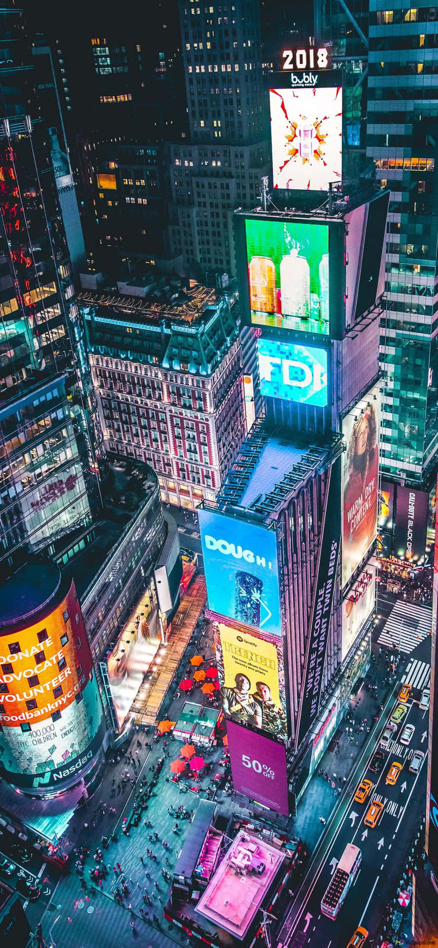 Fondode Pantalla De Times Square En La Ciudad De Nueva York Para Iphone X