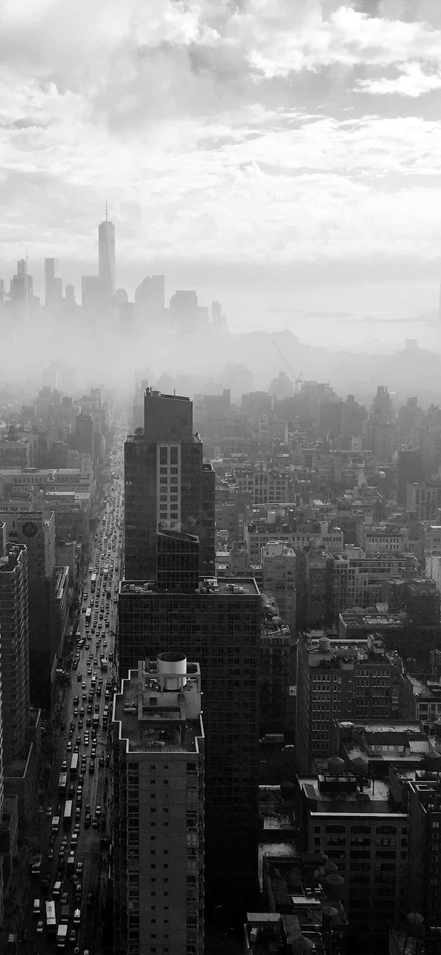 Iphonex Hintergrund In Schwarz-weiß Mit New York City