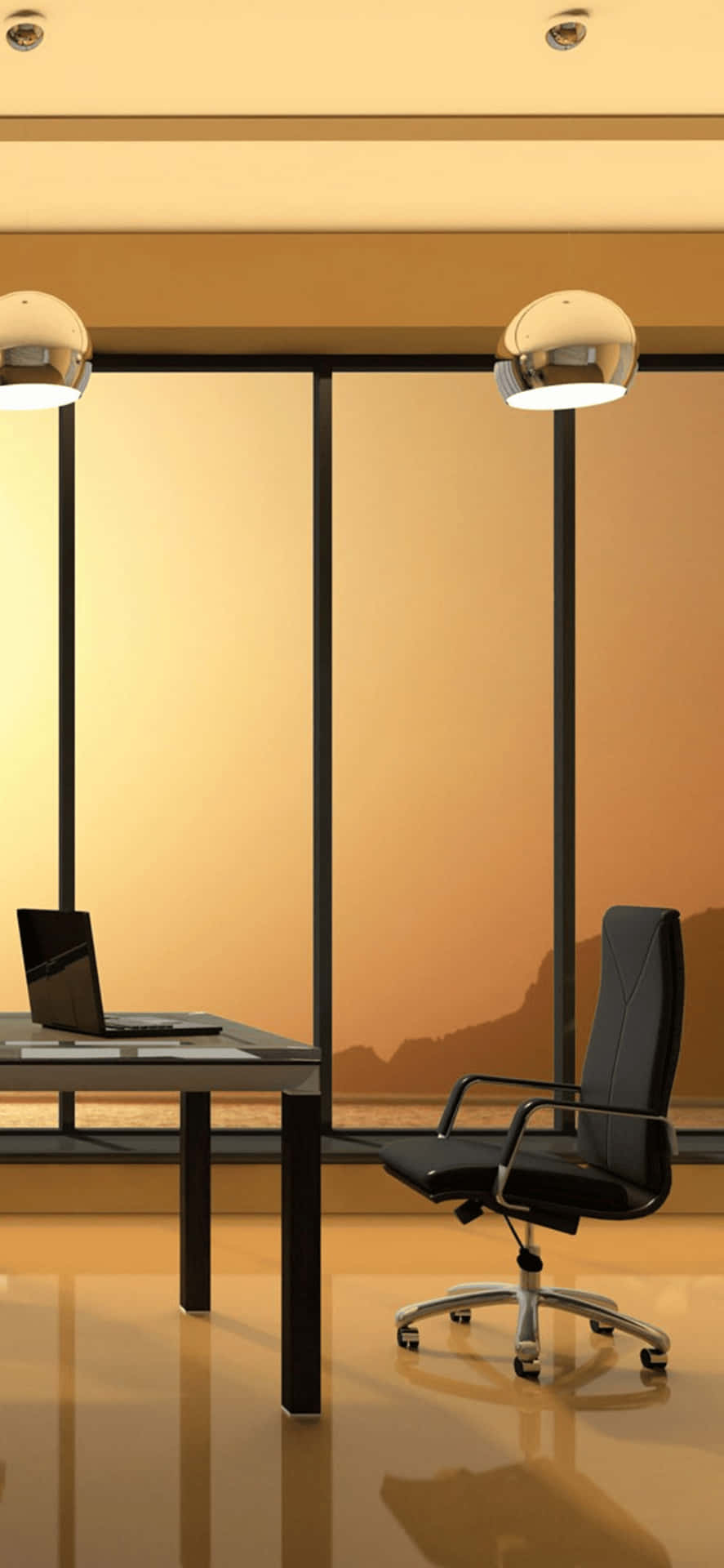 Sunset Windows iPhone X Office Background