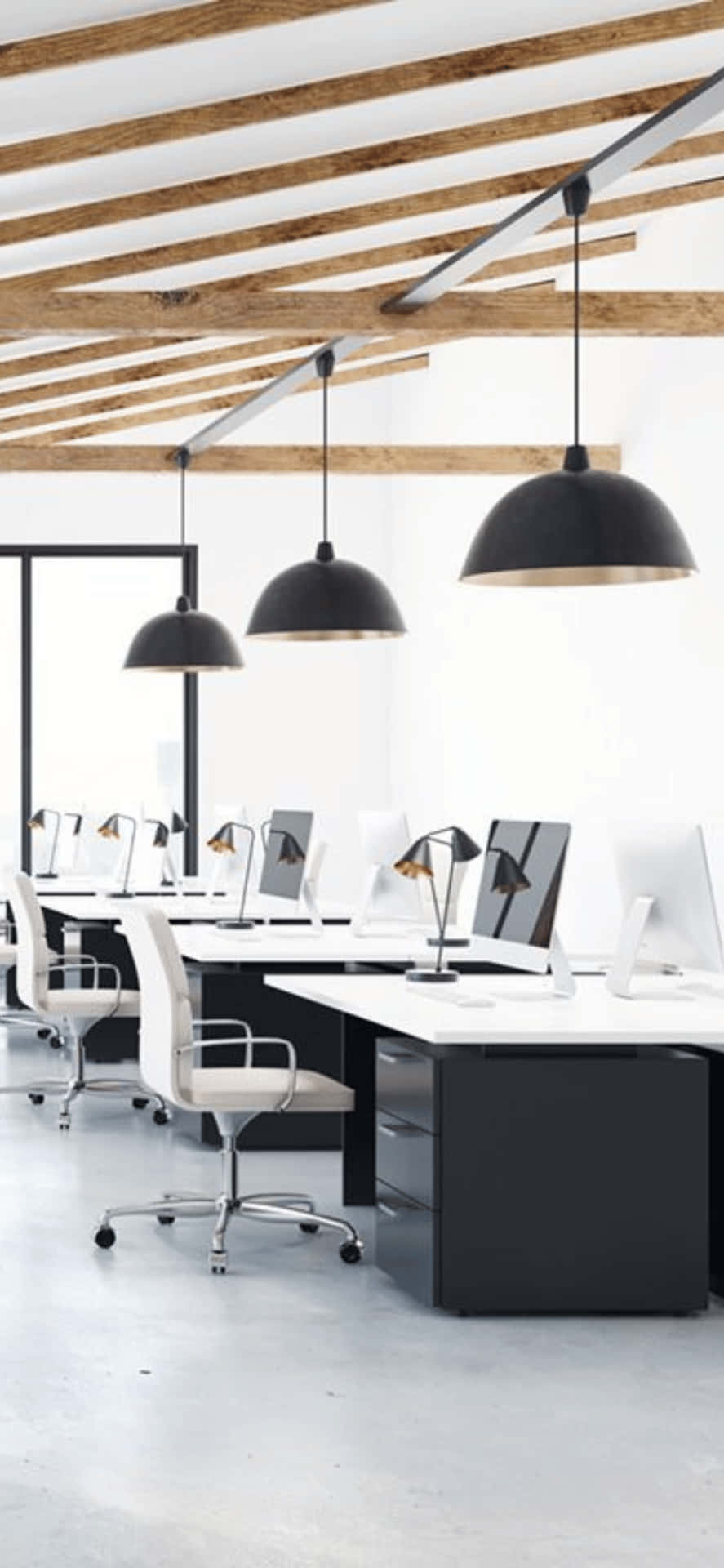 Pendant Lights iPhone X Office Background