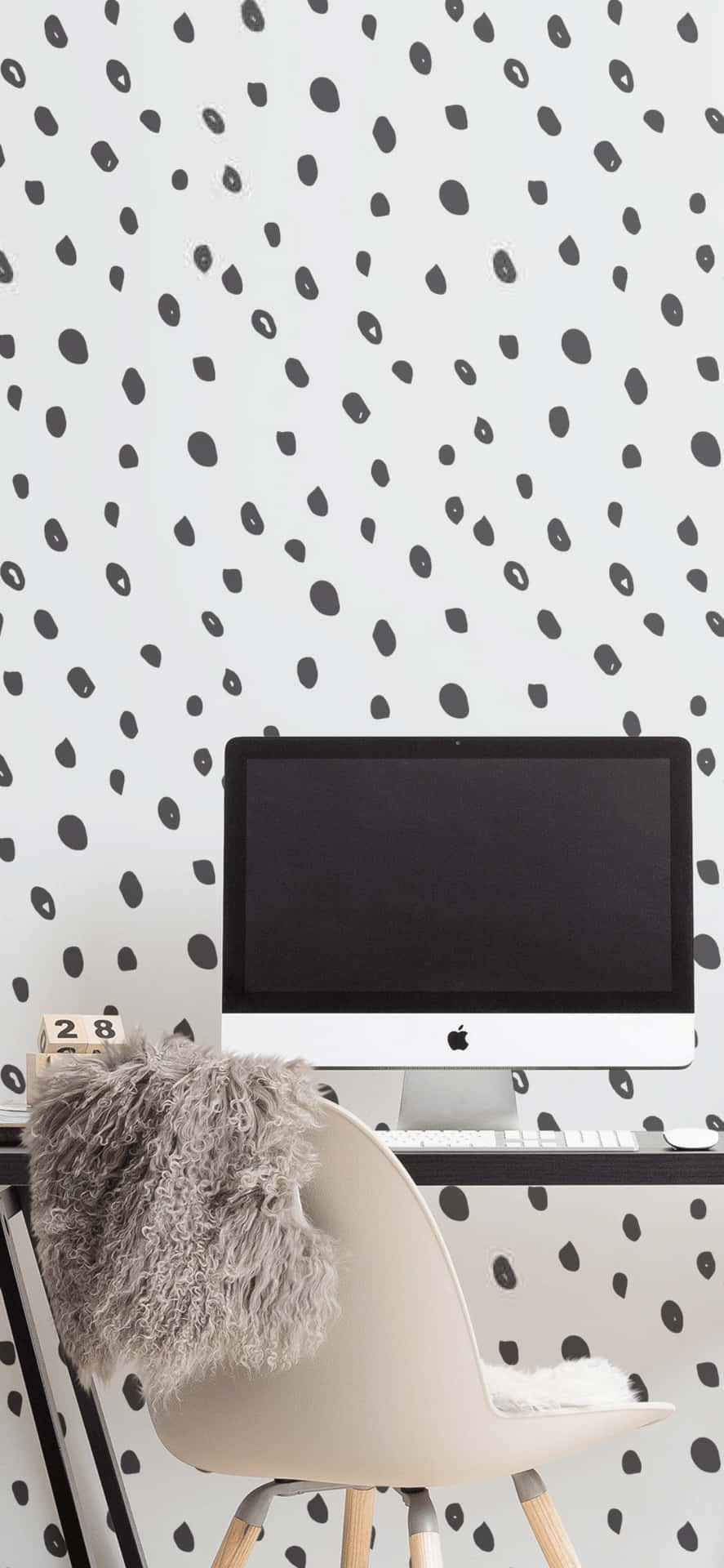 Black Spots iPhone X Office Background