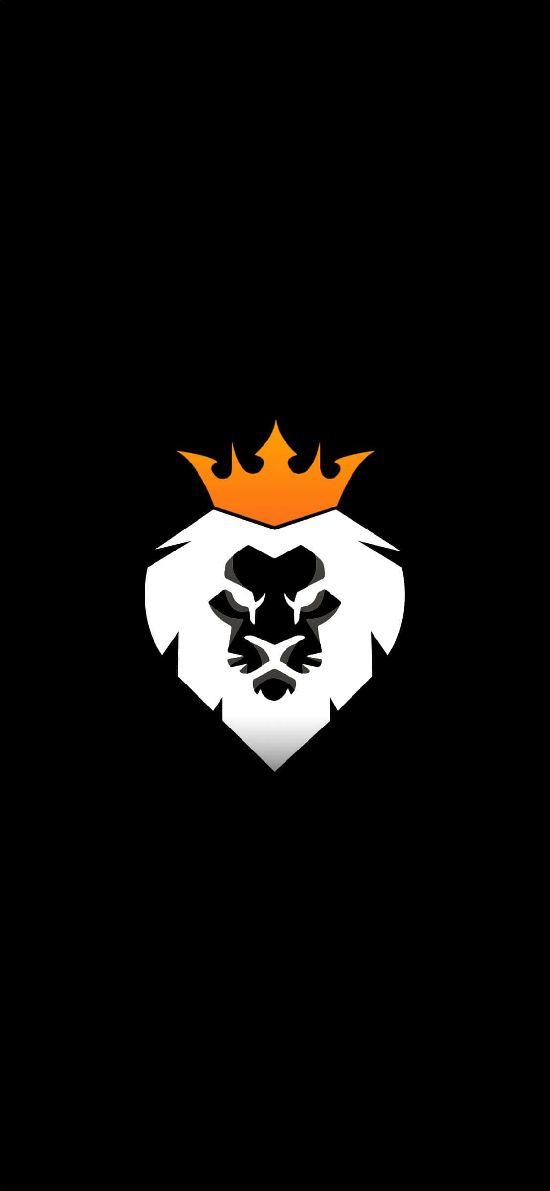 A Lion Logo With A Crown On A Black Background