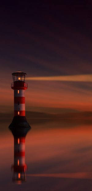 iPhone X Original Lighthouse During Sunset Wallpaper