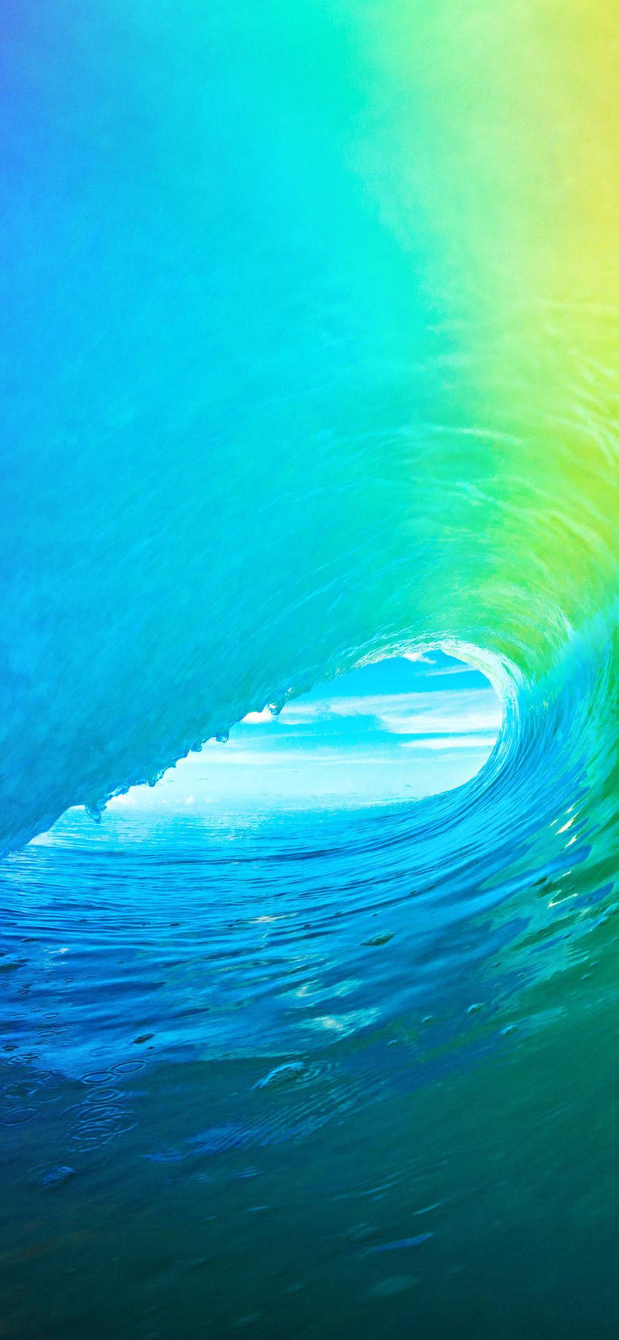 Iphone X Original Ocean Blå Bølger Wallpaper