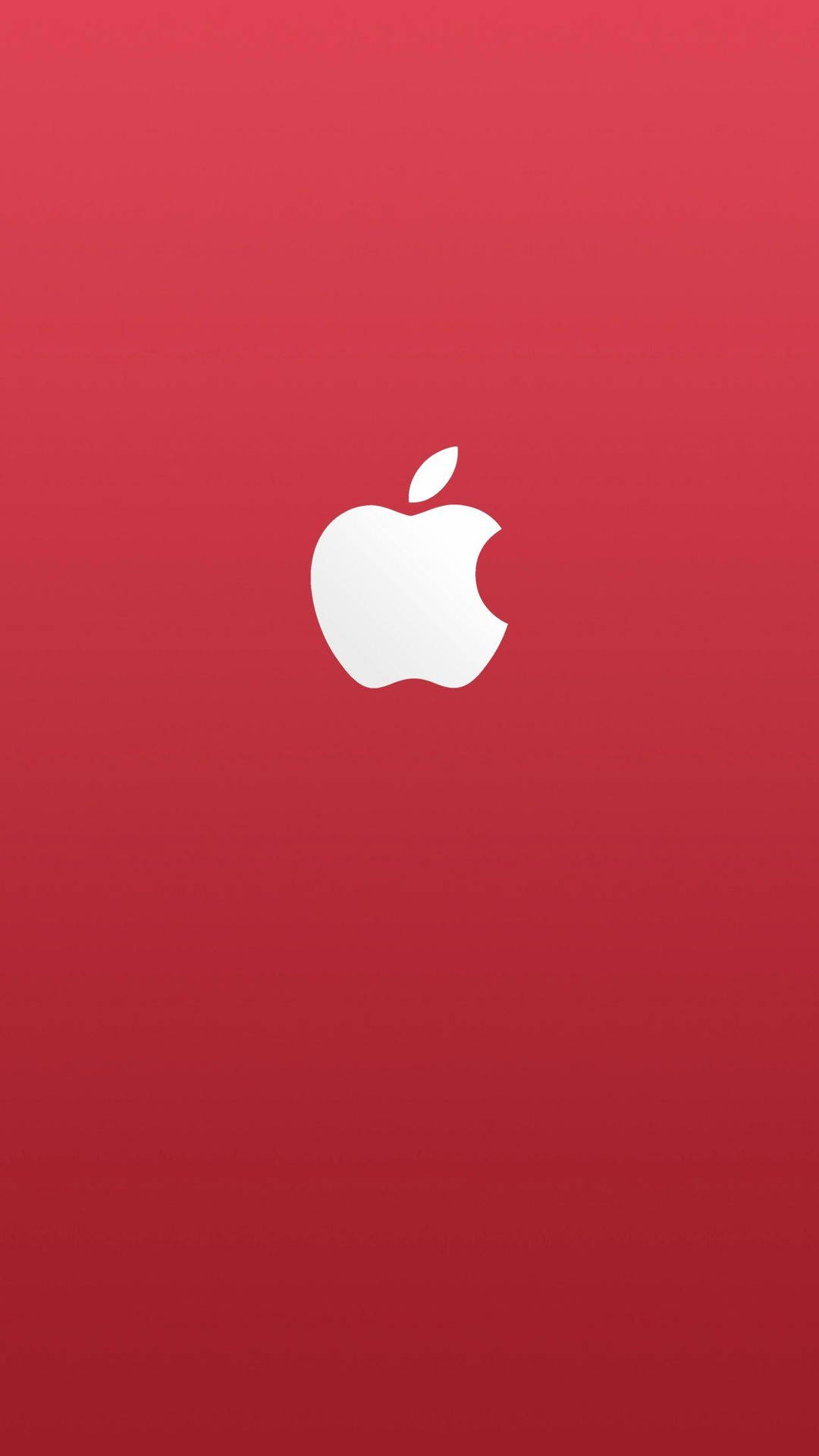Iphone X Original White Apple Logo On Red Wallpaper