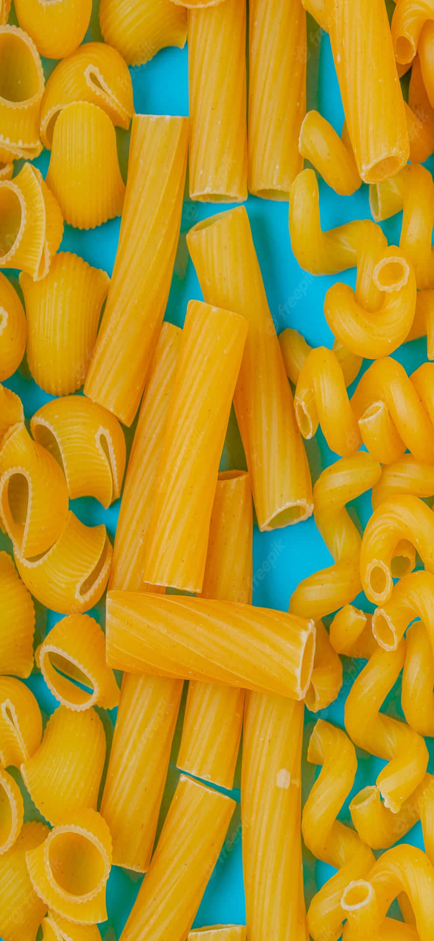 iPhone X Pasta On Blue Table Background