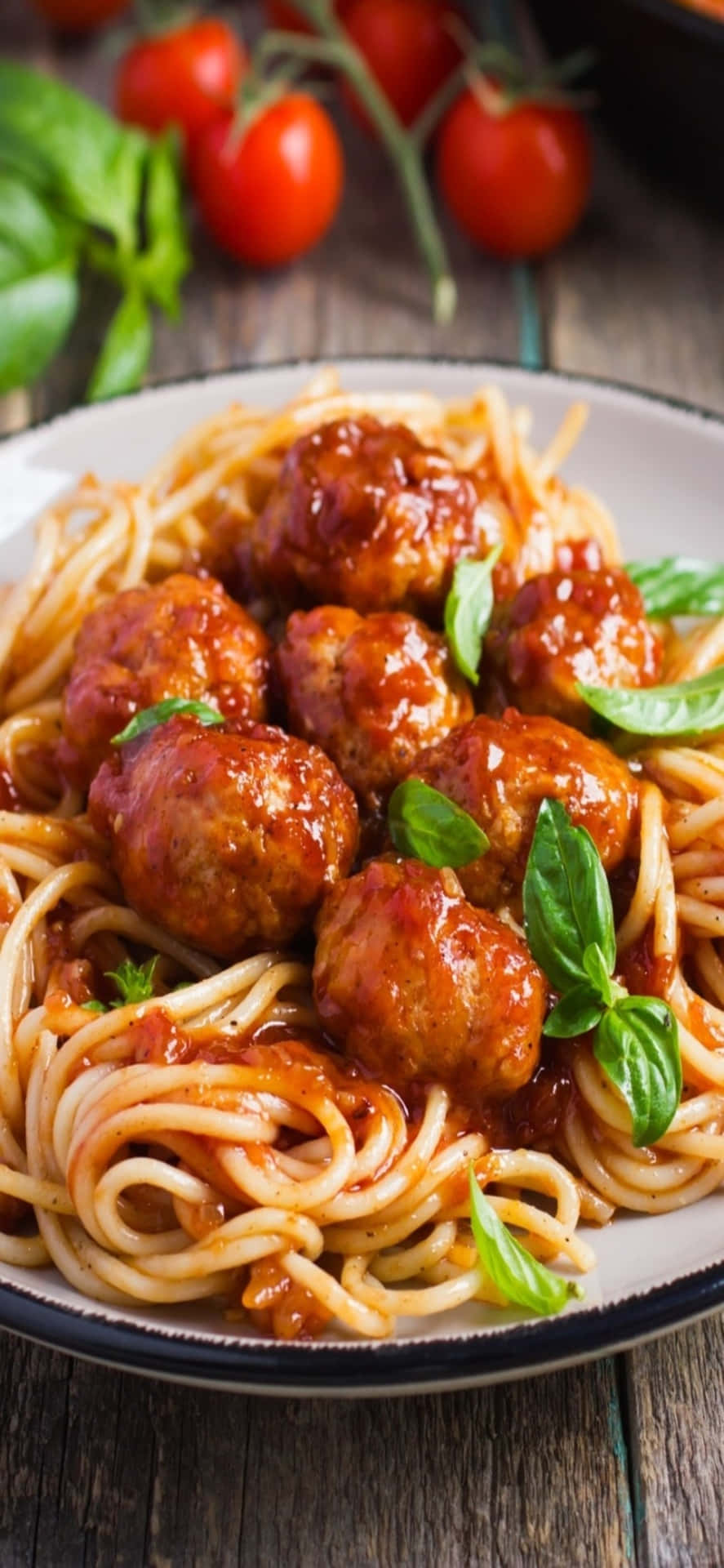Spaghetti Meatballs iPhone X Pasta Background