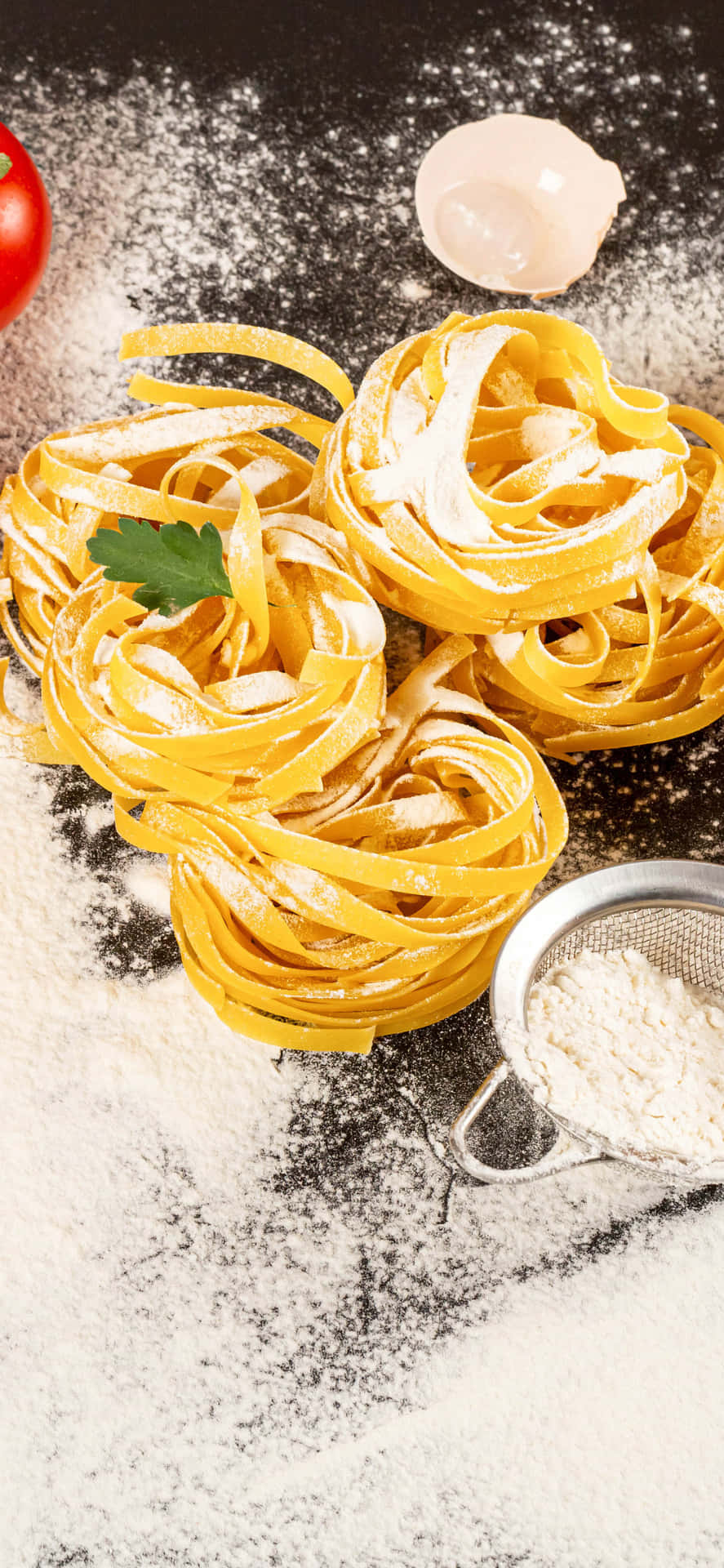 Tagliatelle Pasta With Flour Iphone X Pasta Background