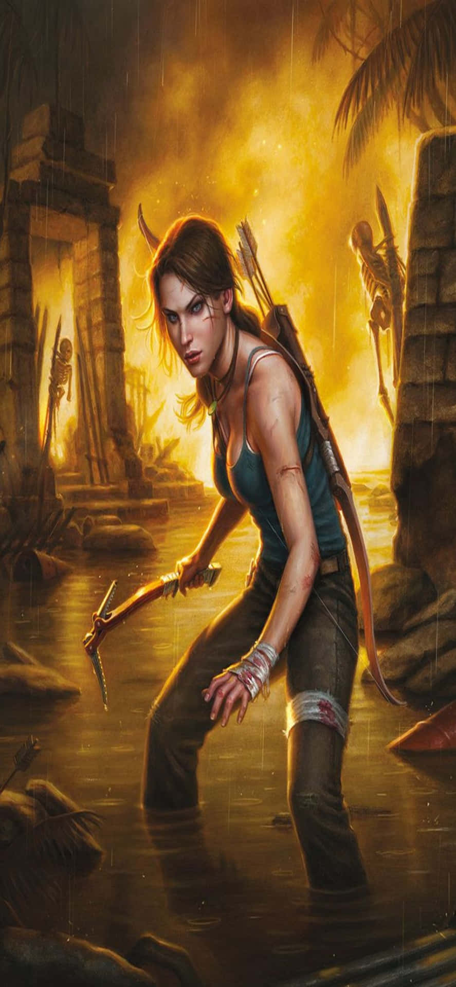Utforskaden Spännande Världen Av Rise Of The Tomb Raider På Iphone X
