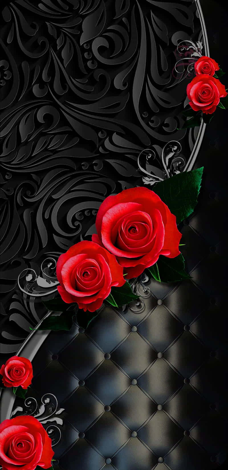 Wall Aesthetic Black Iphone X Roses Background