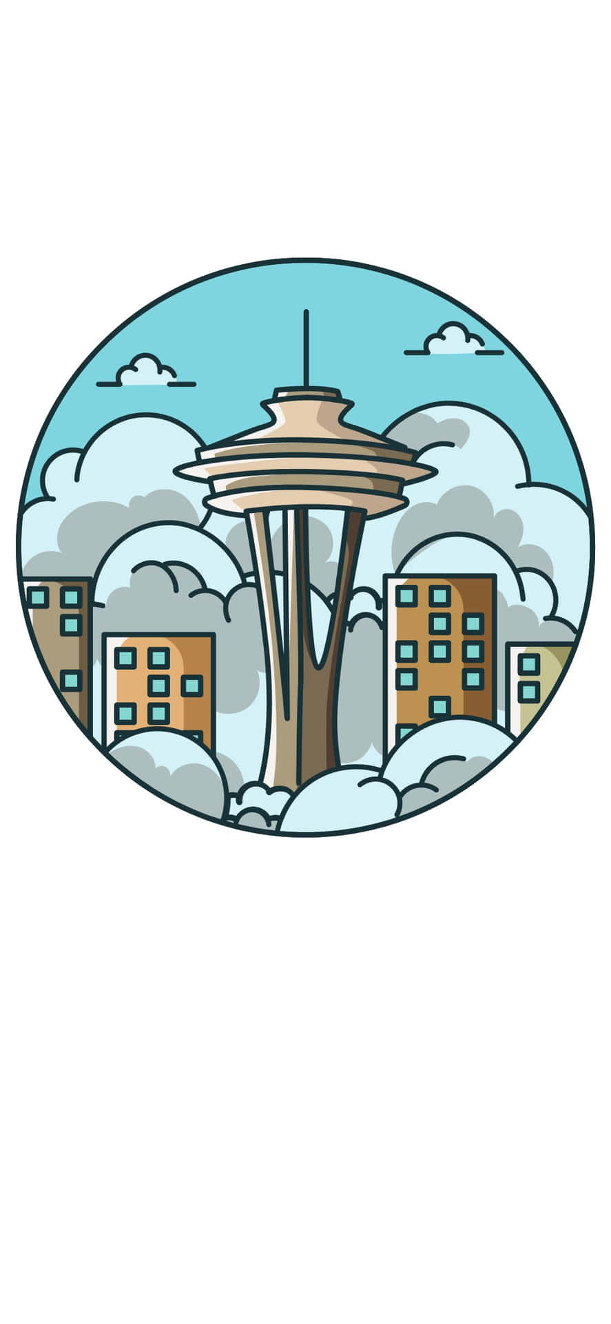 Njutav Skönheten I Seattles Skyline Medan Du Använder Din Iphone X.