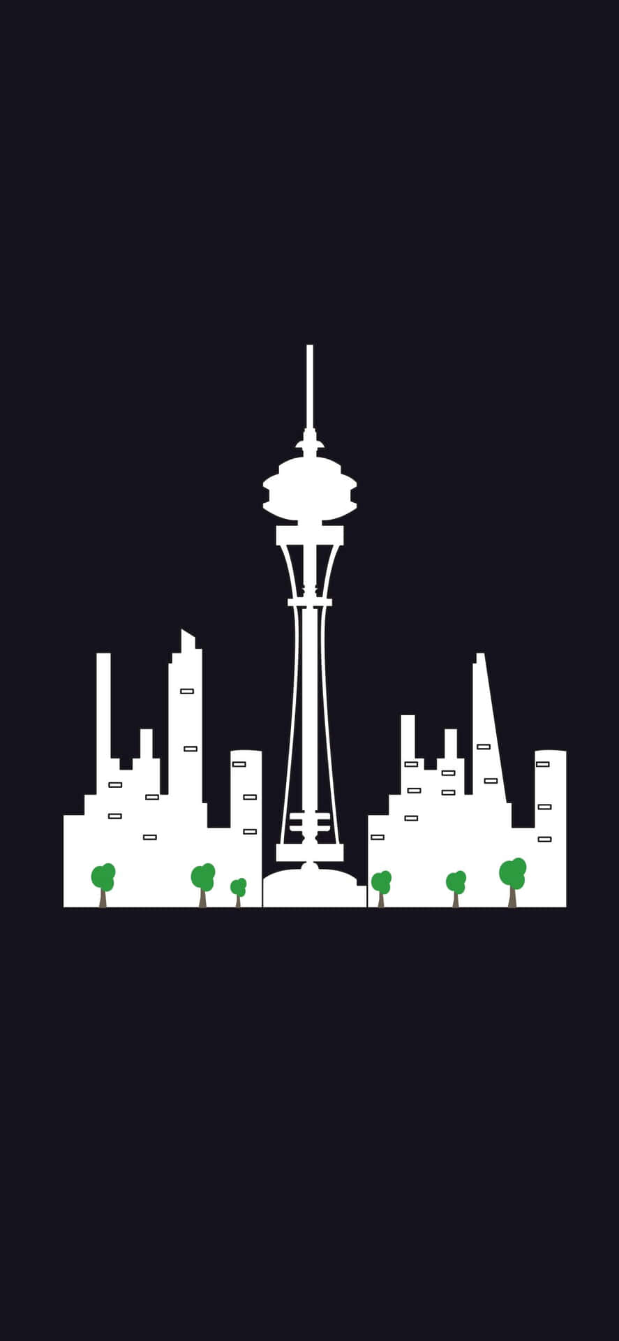 Eineatemberaubende Skyline Von Seattle, Washington, Die Durch Die Linse Eines Iphone X Betrachtet Wird.