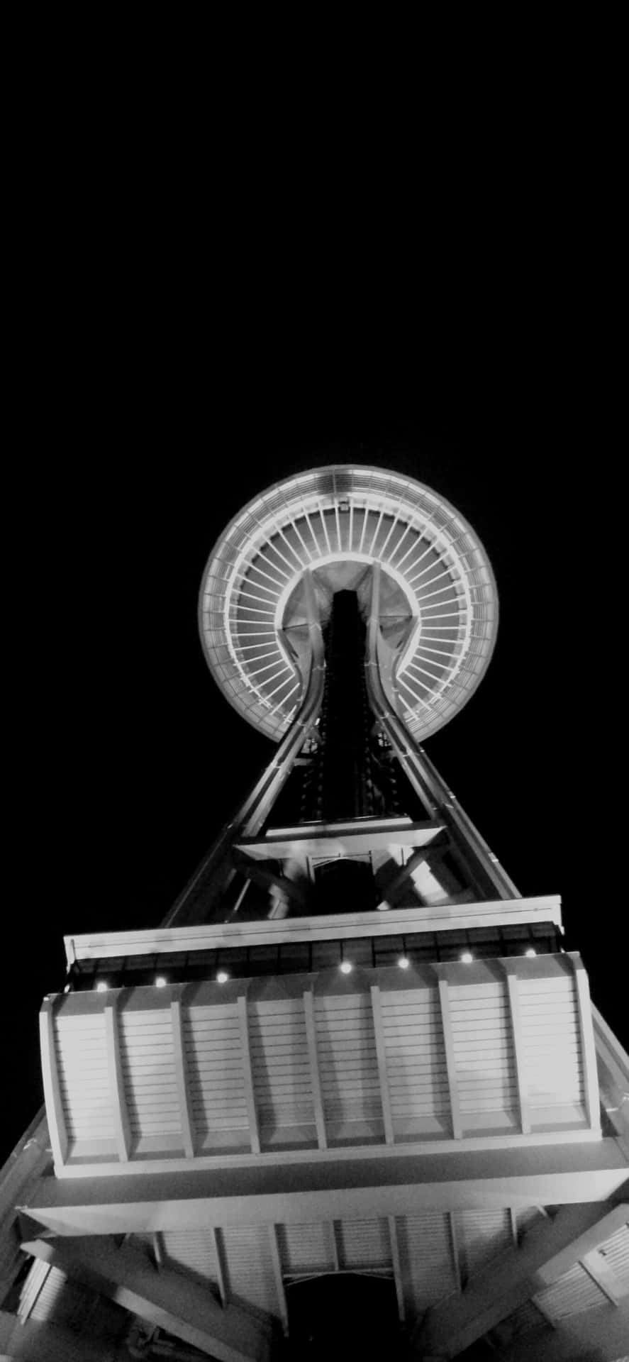 Denvackra Seattle-siluetten Sedd Från Kanten Av Iphone X.