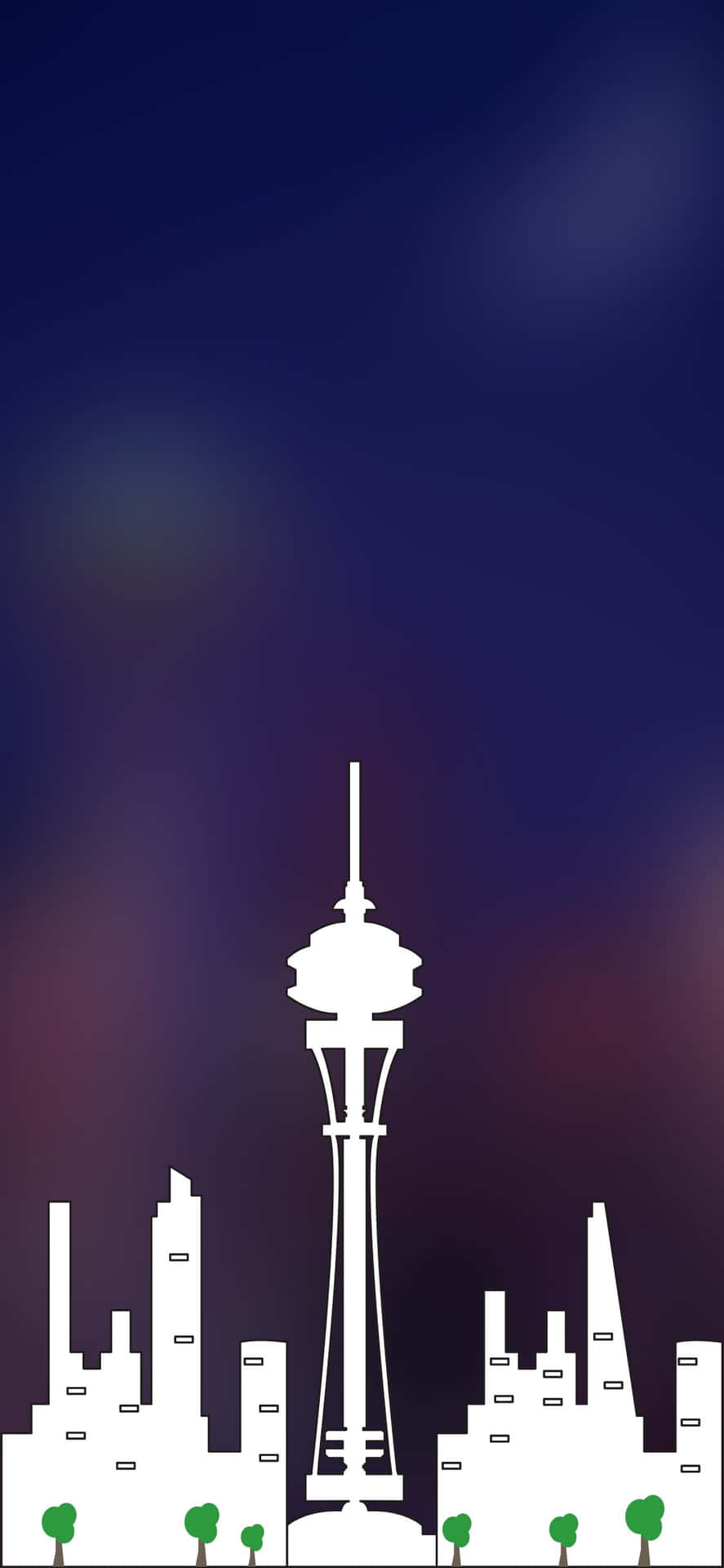 Atemberaubendestadtsilhouette Von Seattle, Reflektiert Auf Dem Glas Eines Iphone X.
