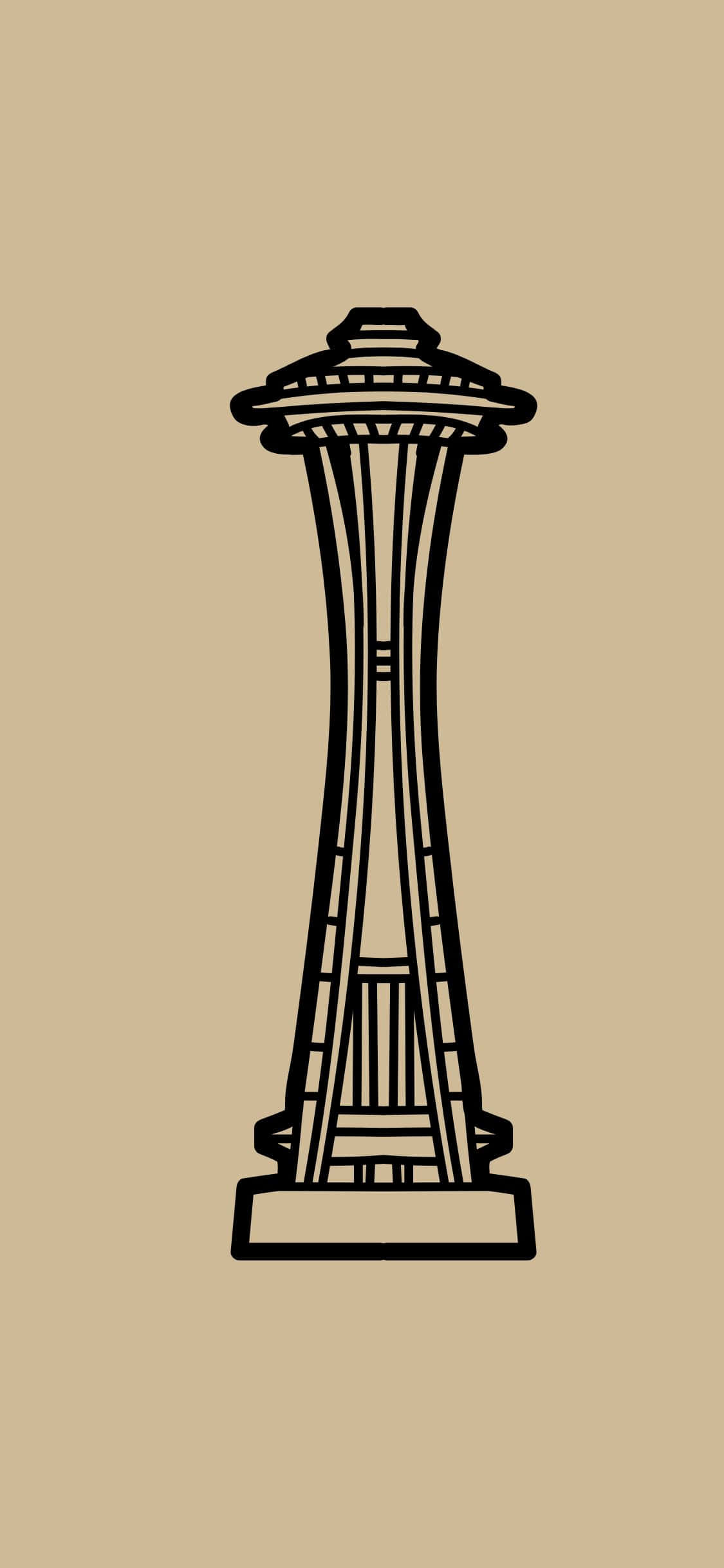Lyser Seattle Cityscape Set Fra Oven om Natten