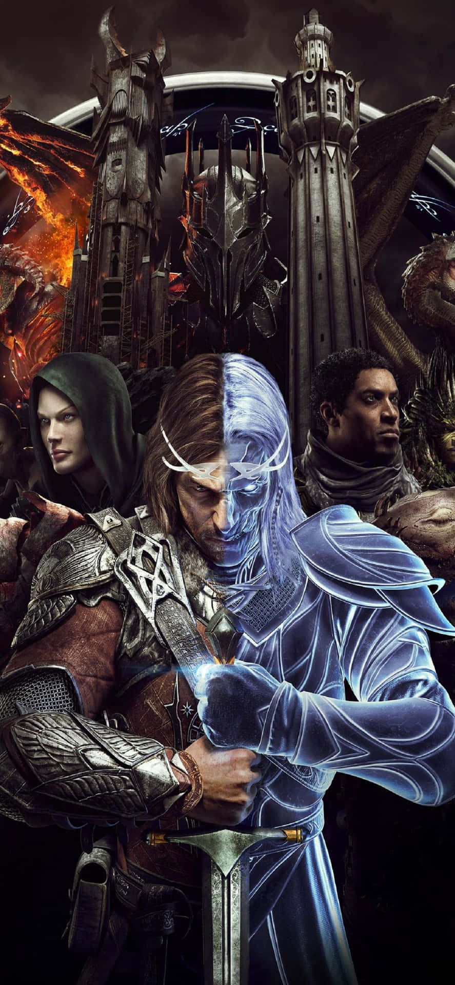 Characters In Iphone X Shadow Of Mordor Background