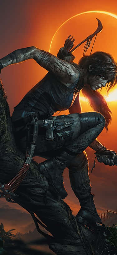 Laimagen De Tomb Raider Se Muestra En El Atardecer.