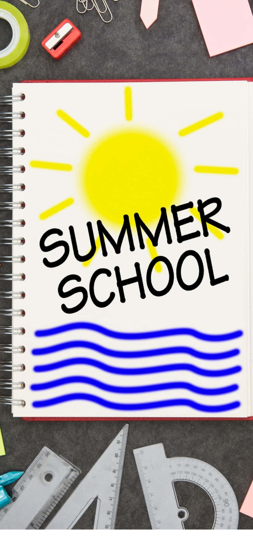 School Notebook iPhone X Summer Background
