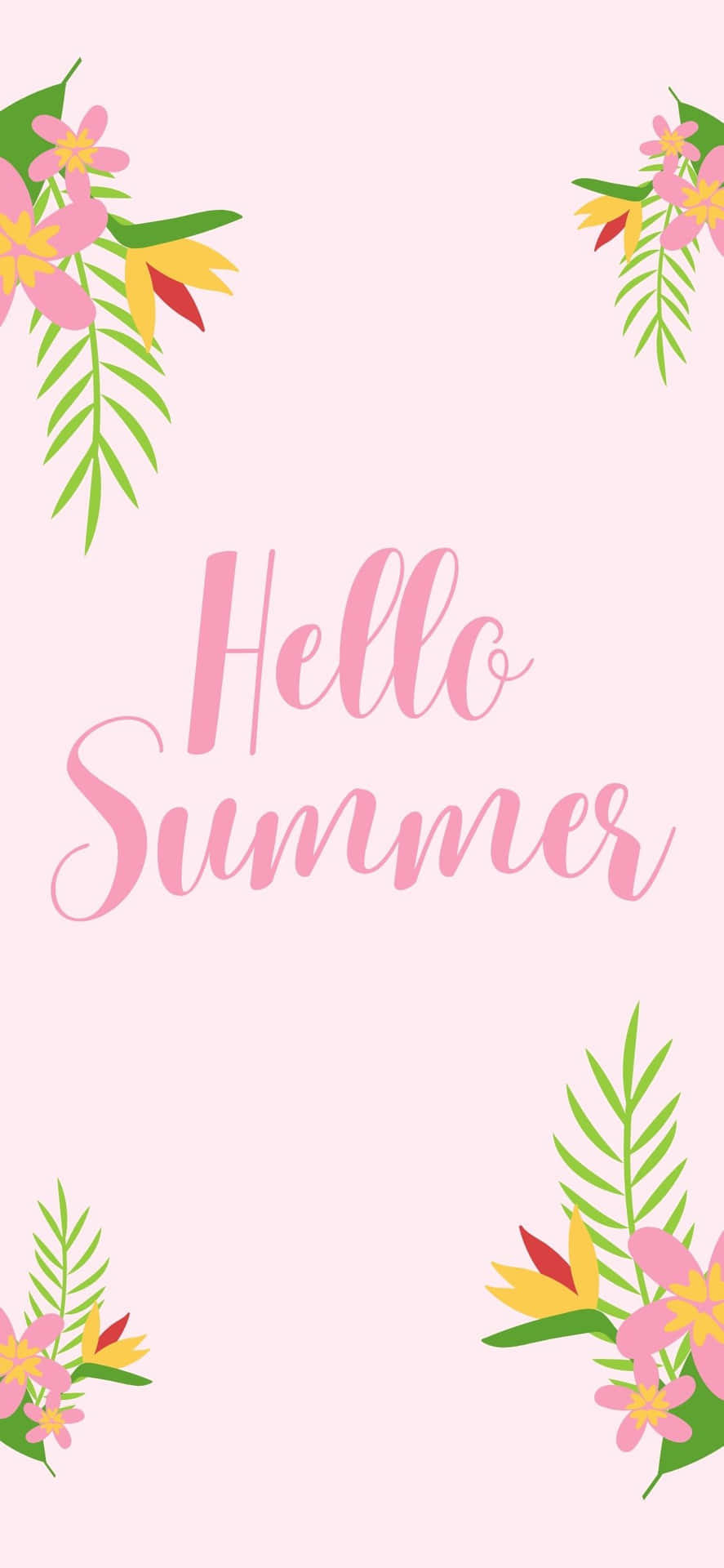 Pastel Pink Hello Summer iPhone X Summer Background