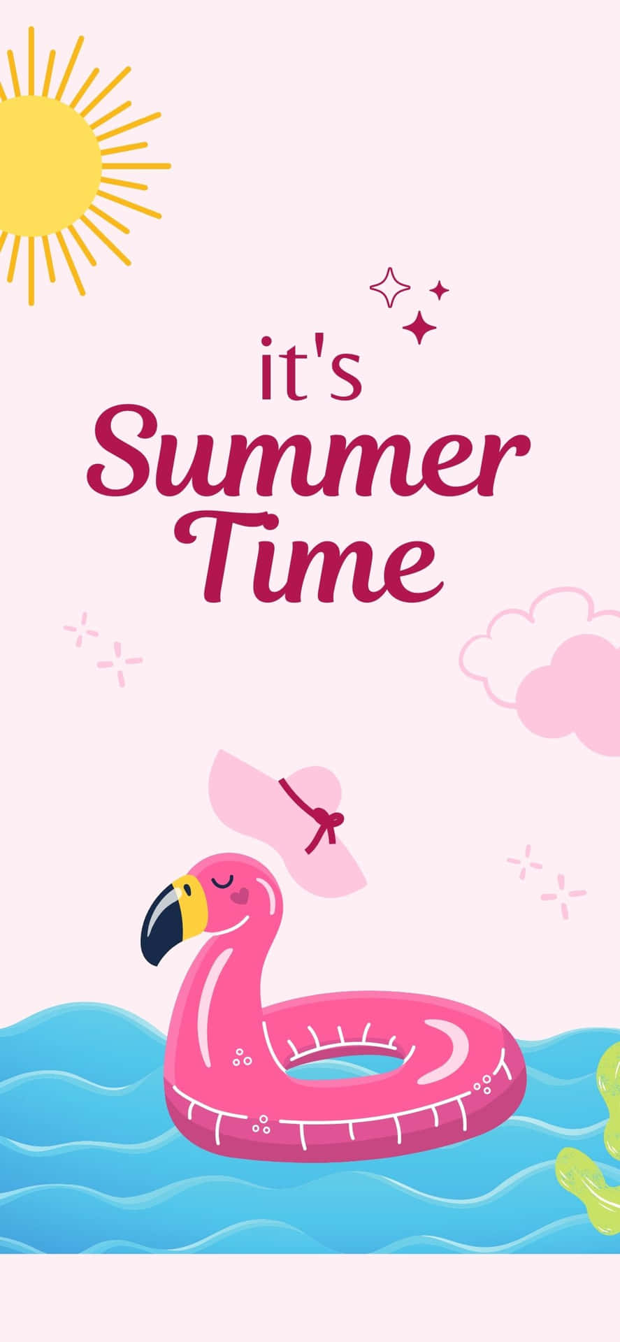 Flamingo Lifebuoy iPhone X Summer Background