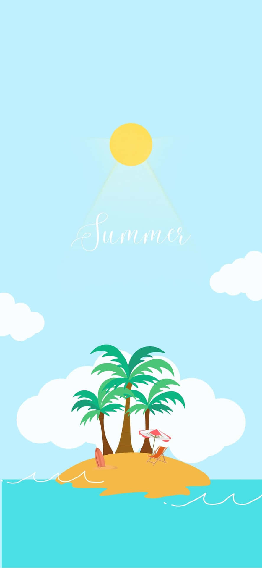 Palm Trees Over Island iPhone X Summer Background