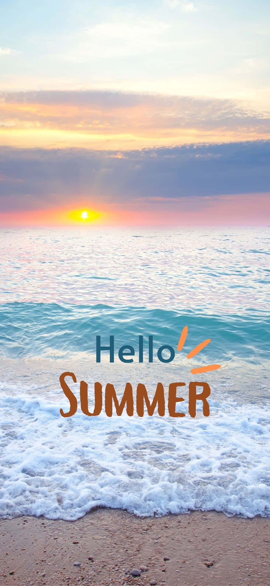 Hello Summer Sunset iPhone X Summer Background