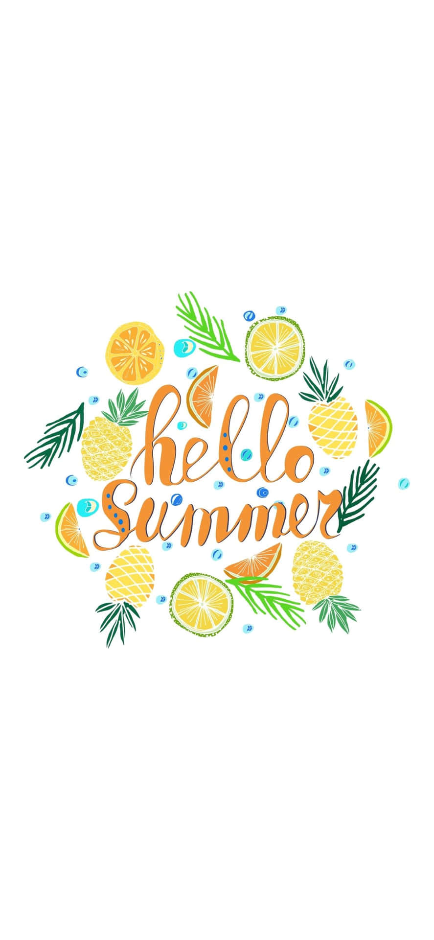 Hello Summer Typography iPhone X Summer Background
