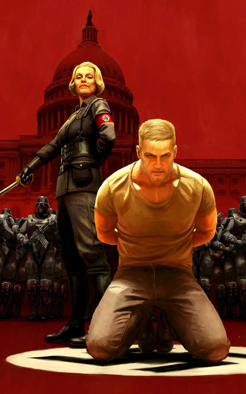 Show off your gaming side with this iPhone X Wolfenstein II wallpaper.