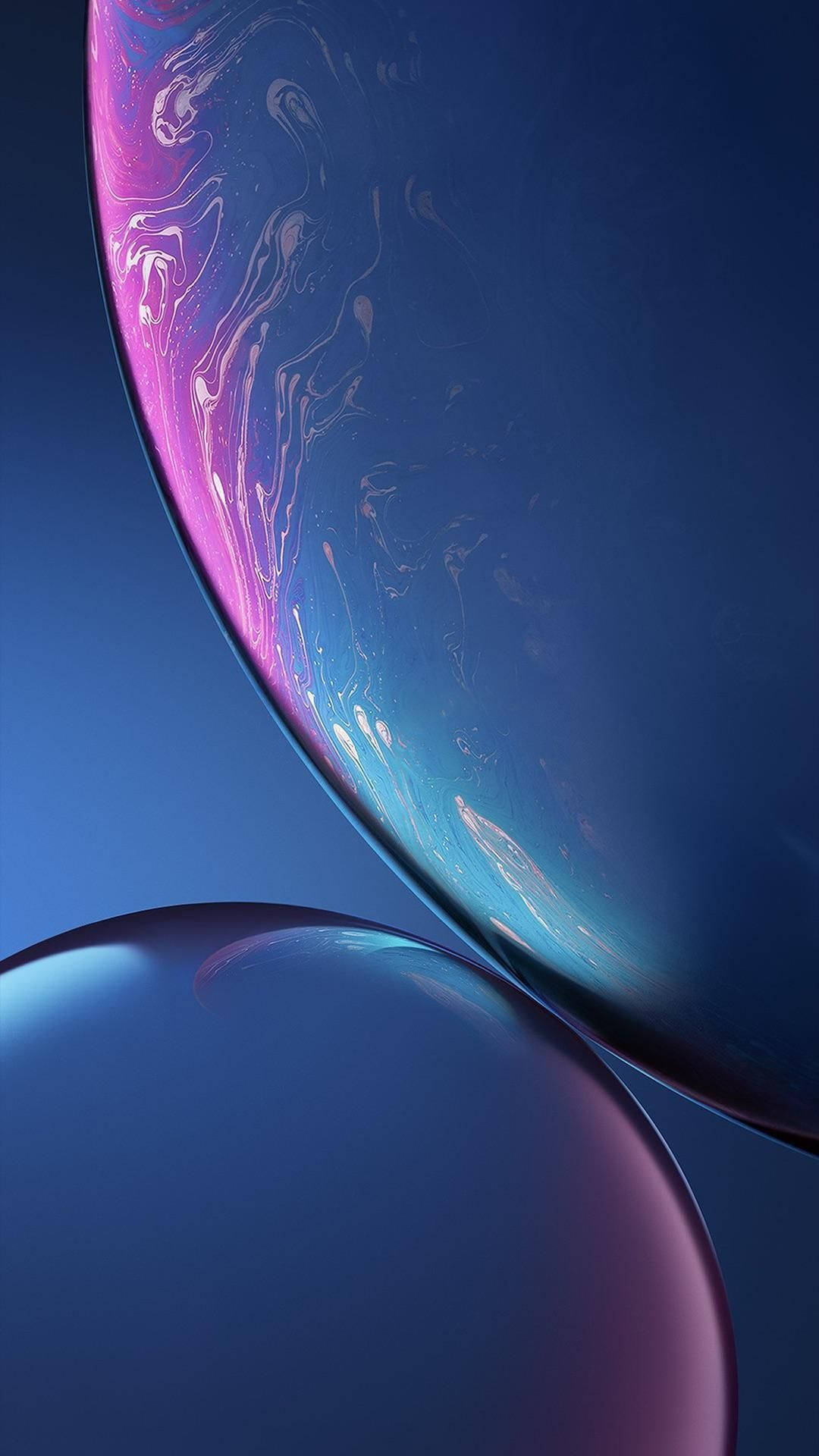Iphone Xr Blue Abstract Bubbles Wallpaper