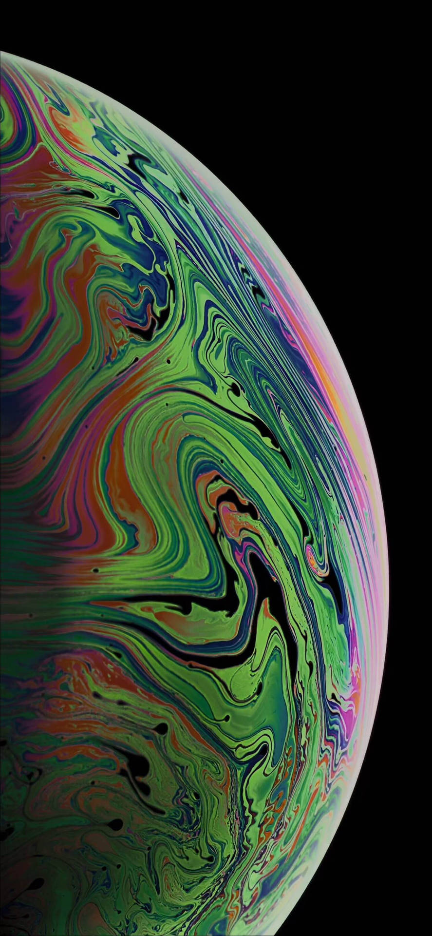 Iphone Xr Green Half Bubble Wallpaper
