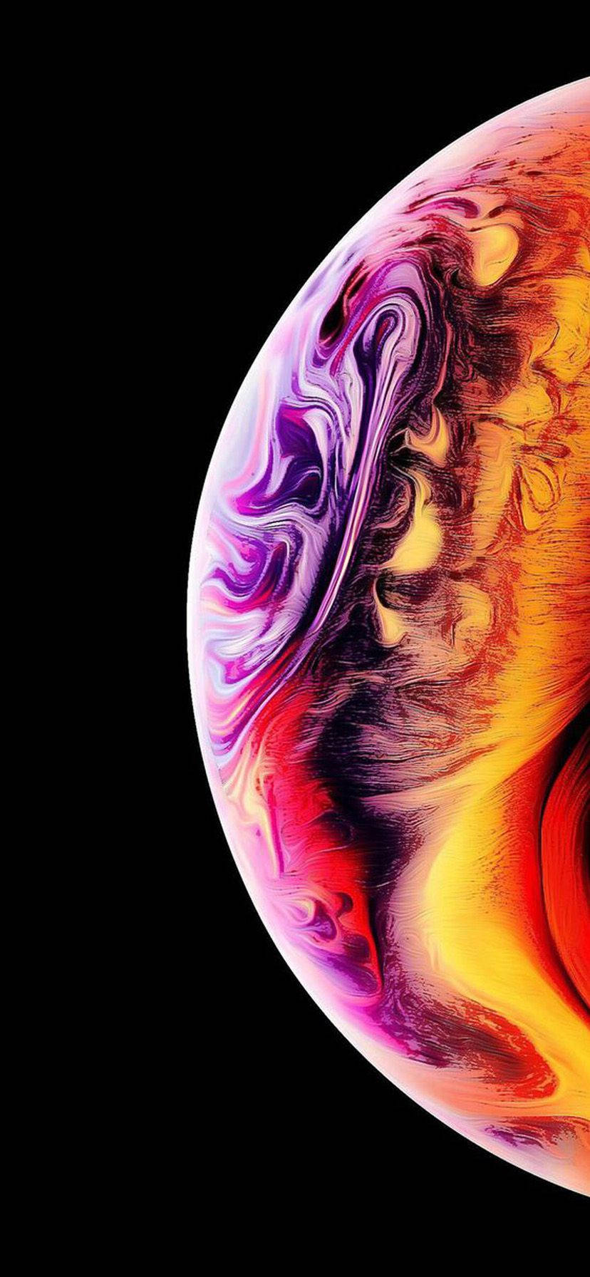 Iphone Xr Purple Half Bubble Background