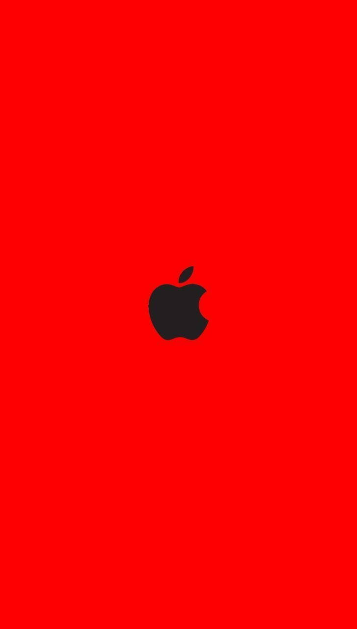 Iphone Xr Red Black Apple On Red Background