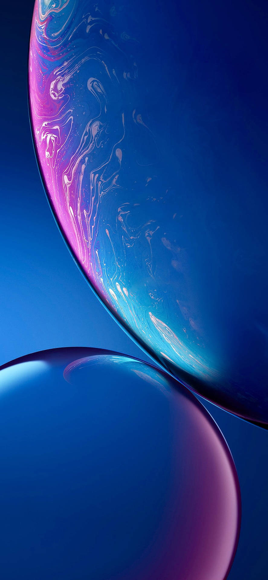 iPhone XR Red Blue Bubble Abstract Wallpaper