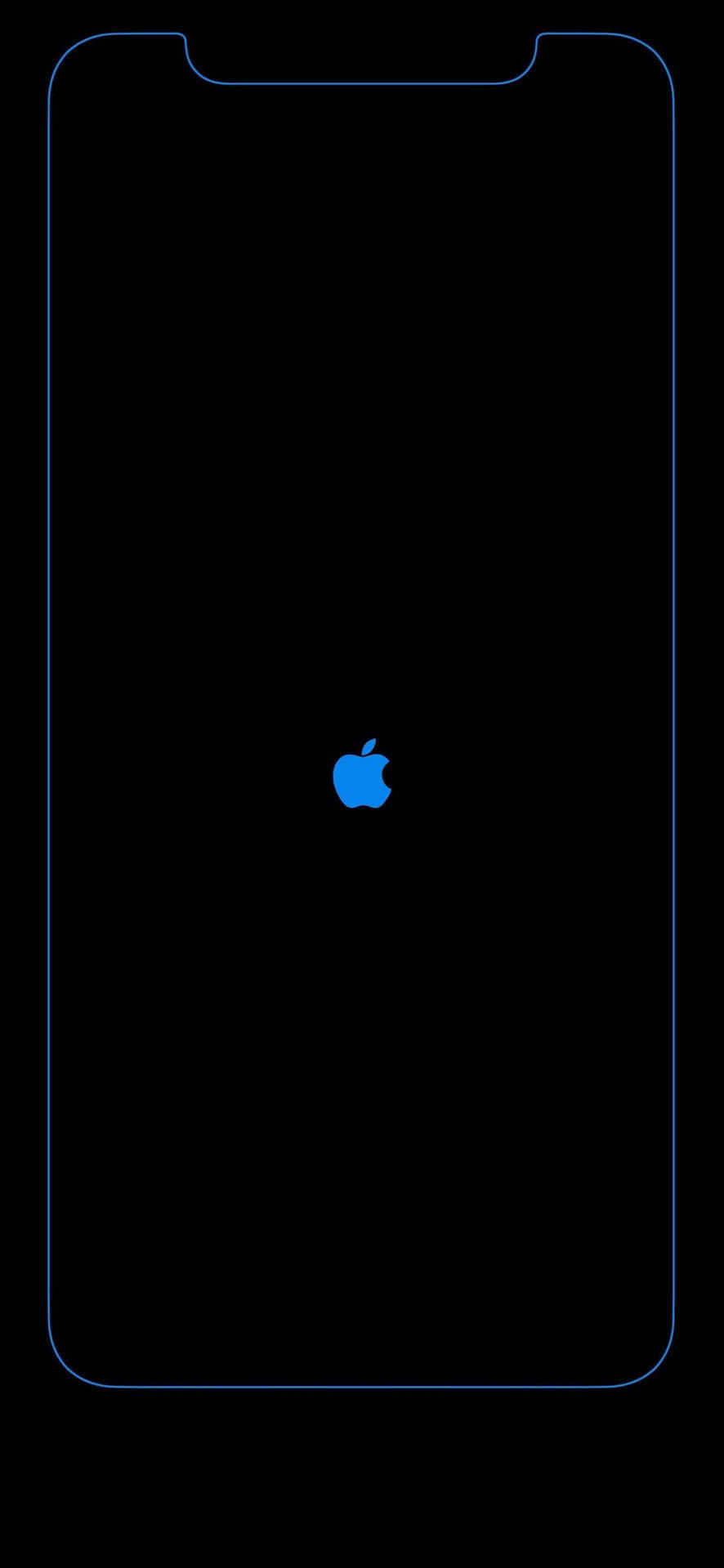 Iphone Xr Red Blue Logo And Border Wallpaper