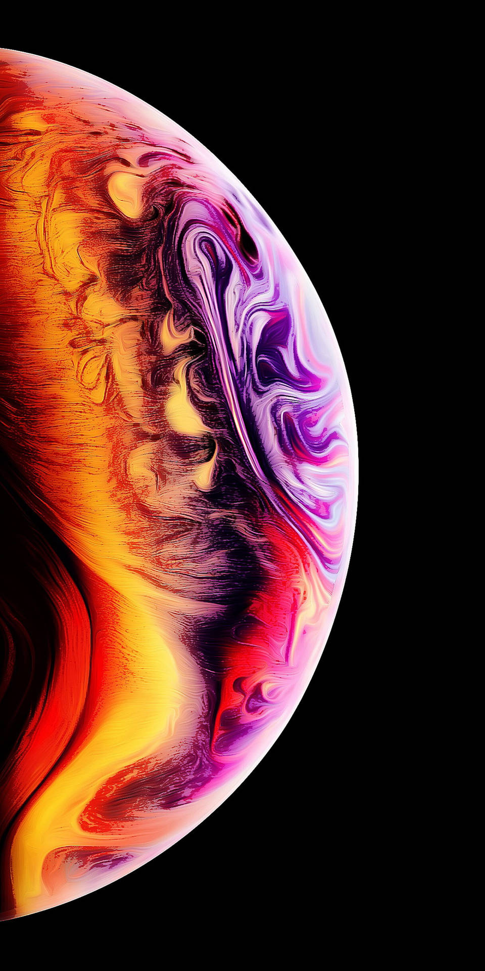 iPhone XR Red Orange-Purple Galaxy Planet Wallpaper