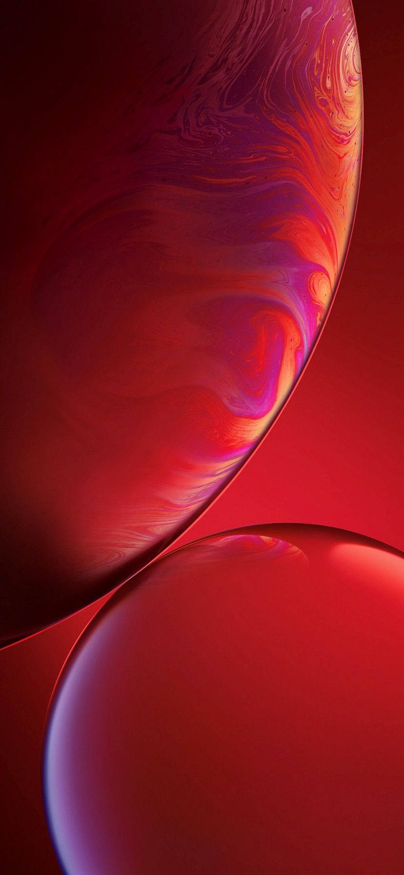 Iphone Xr Red Swirled Bubbles Wallpaper