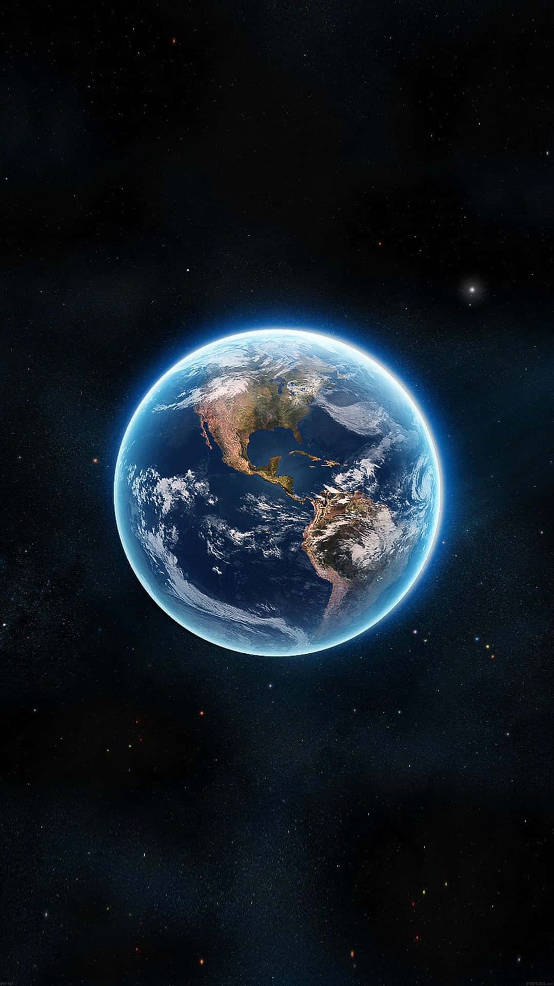 Iphonexr: Espacio Con La Tierra Brillante Fondo de pantalla