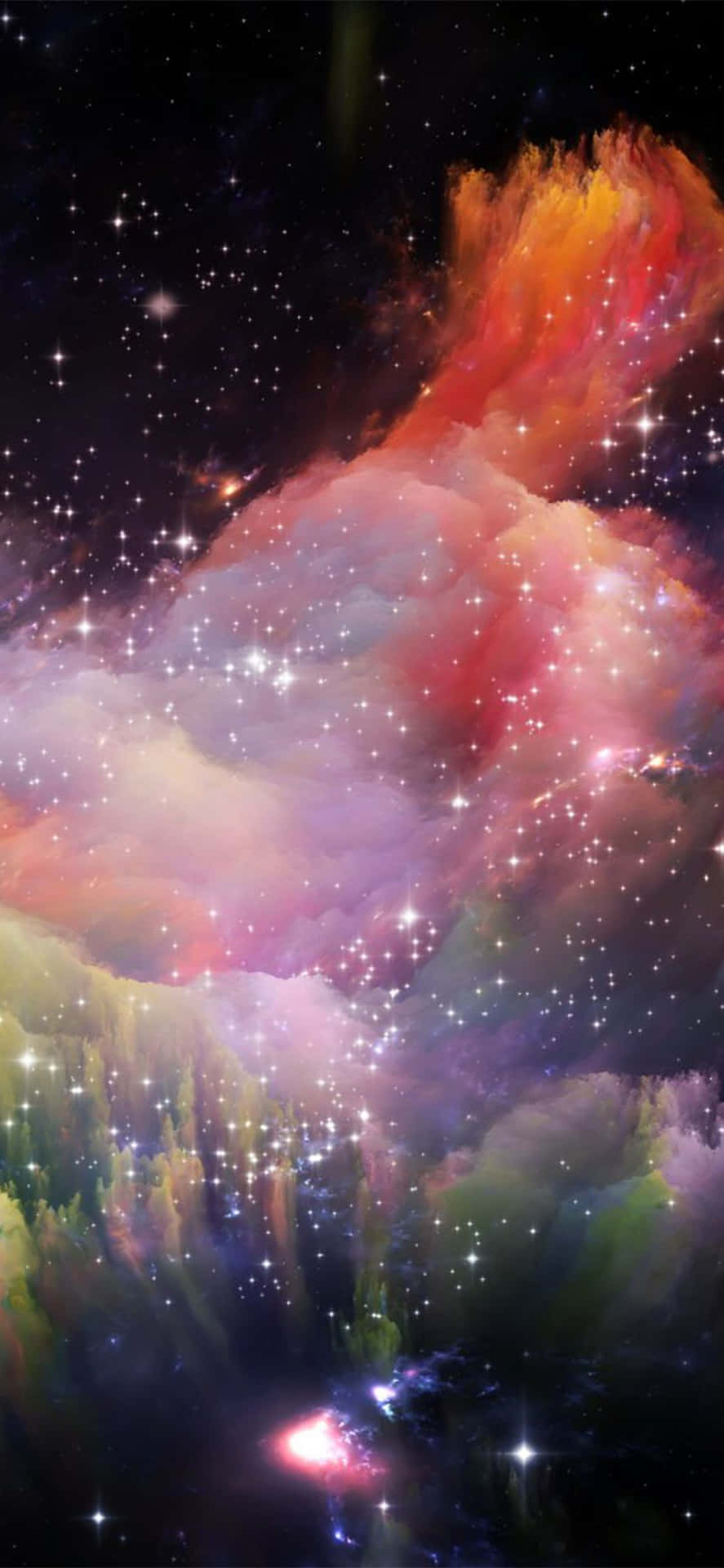 Iphone Xr Space Various Colored Smokes Star Wallpaper