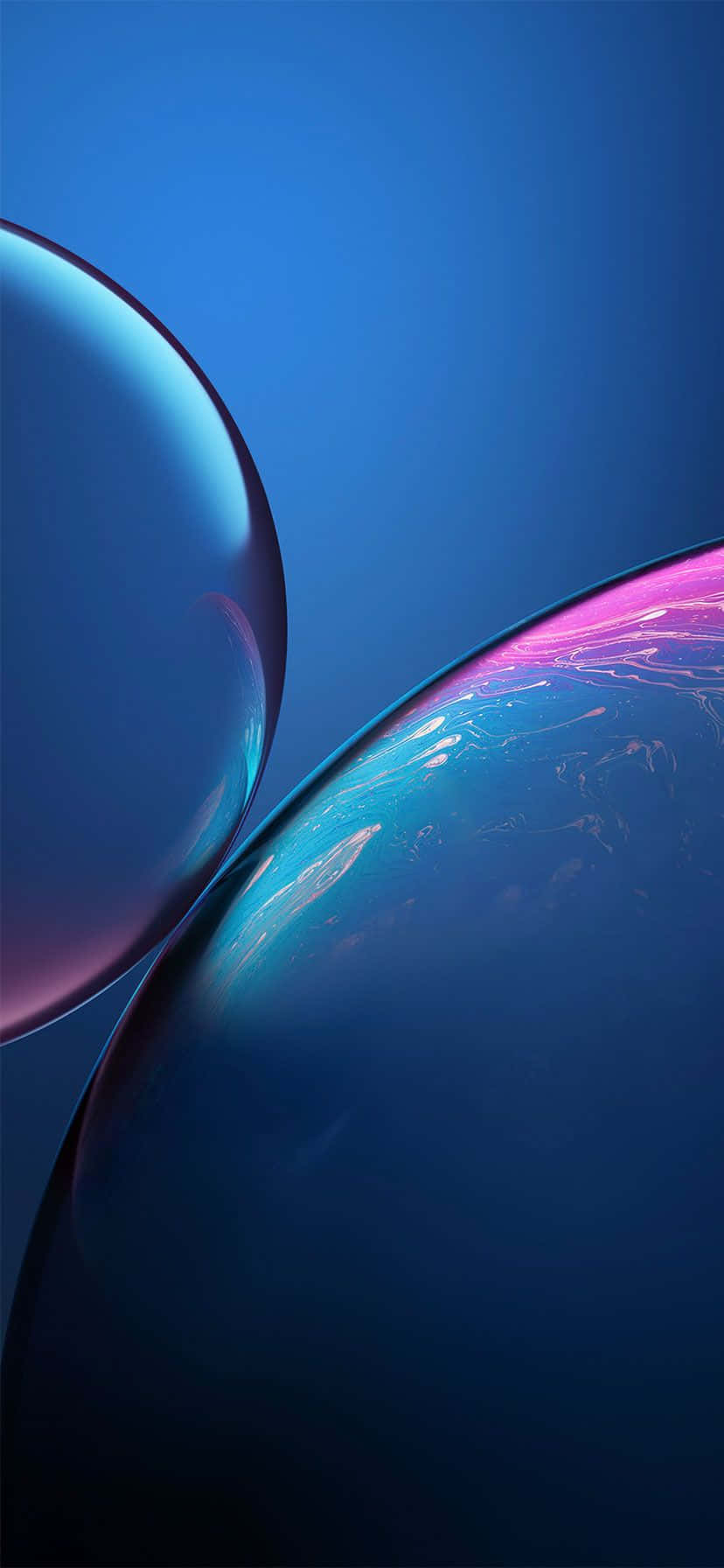 Iphone Xr Stock Blue Abstract Bubbles Wallpaper